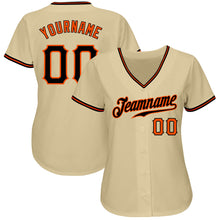 Load image into Gallery viewer, Custom Sand Black-Orange Authentic Baseball Jersey
