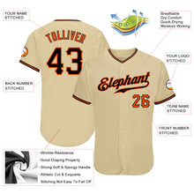 Load image into Gallery viewer, Custom Sand Black-Orange Authentic Baseball Jersey
