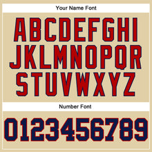 Load image into Gallery viewer, Custom Sand Navy-Red Authentic Baseball Jersey
