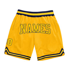 Load image into Gallery viewer, Custom Gold Gold-Navy Authentic Throwback Basketball Shorts
