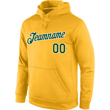 Load image into Gallery viewer, Custom Stitched Gold Green-White Sports Pullover Sweatshirt Hoodie
