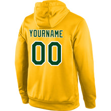 Load image into Gallery viewer, Custom Stitched Gold Green-White Sports Pullover Sweatshirt Hoodie
