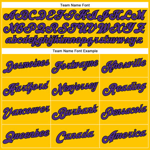 Custom Gold Black Pinstripe Purple-White Authentic  Basketball Jersey