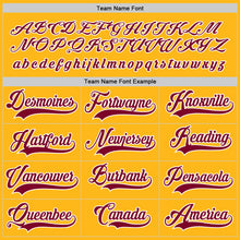 Load image into Gallery viewer, Custom Gold Maroon-White Hockey Jersey
