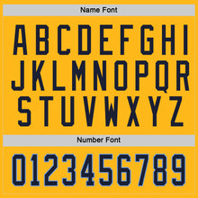 Load image into Gallery viewer, Custom Gold Navy-Light Blue Hockey Jersey

