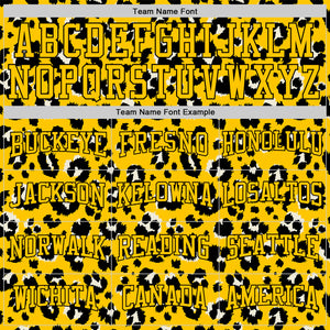 Custom Stitched Gold Gold-Black 3D Pattern Design Leopard Sports Pullover Sweatshirt Hoodie