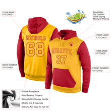 Load image into Gallery viewer, Custom Stitched Gold Gold-Red Sports Pullover Sweatshirt Hoodie
