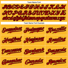 Load image into Gallery viewer, Custom Gold Red-Black Authentic Baseball Jersey

