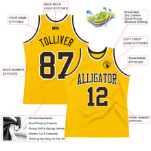 Load image into Gallery viewer, Custom Gold Brown-White Authentic Throwback Basketball Jersey
