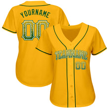 Load image into Gallery viewer, Custom Gold Green-White Authentic Drift Fashion Baseball Jersey
