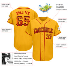 Load image into Gallery viewer, Custom Gold Red-Black Authentic Drift Fashion Baseball Jersey
