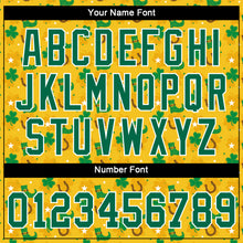 Load image into Gallery viewer, Custom Gold Kelly Green-White 3D Pattern Design Authentic St. Patrick&#39;s Day Baseball Jersey
