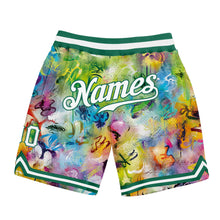 Load image into Gallery viewer, Custom Scratch Graffiti Pattern White-Kelly Green 3D Authentic Basketball Shorts
