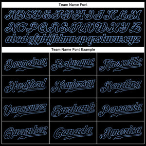 Custom Graffiti Pattern Black-Light Blue 3D Authentic Baseball Jersey