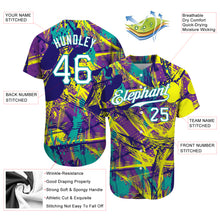 Load image into Gallery viewer, Custom Graffiti Abstract Urban Pattern White-Teal 3D Authentic Baseball Jersey
