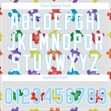 Load image into Gallery viewer, Custom Autism Awareness Puzzle Pieces White-Light Blue 3D Authentic Baseball Jersey
