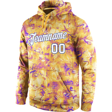 Custom Stitched Splashes Graffiti Pattern White-Royal 3D Sports Pullover Sweatshirt Hoodie