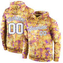 Load image into Gallery viewer, Custom Stitched Splashes Graffiti Pattern White-Royal 3D Sports Pullover Sweatshirt Hoodie
