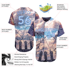 Load image into Gallery viewer, Custom Graffiti Pattern Light Blue-White 3D Freedom Authentic Baseball Jersey
