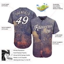 Load image into Gallery viewer, Custom Graffiti Pattern White-Black 3D Sky&#39;s The Limit Authentic Baseball Jersey
