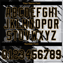 Load image into Gallery viewer, Custom Graffiti Pattern Black-Old Gold 3D Authentic Baseball Jersey
