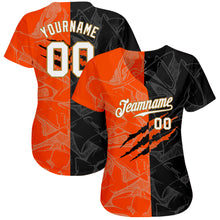 Load image into Gallery viewer, Custom Graffiti Pattern White-Old Gold 3D Authentic Baseball Jersey
