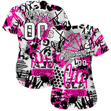 Load image into Gallery viewer, Custom Graffiti Pattern White-Black 3D Authentic Baseball Jersey
