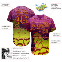 Load image into Gallery viewer, Custom Graffiti Pattern Crimson-Gold 3D Authentic Baseball Jersey
