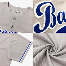 Load image into Gallery viewer, Custom Gray Royal-White Authentic Baseball Jersey
