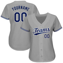 Load image into Gallery viewer, Custom Gray Royal-White Authentic Baseball Jersey
