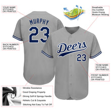Load image into Gallery viewer, Custom Gray Royal-White Authentic Baseball Jersey
