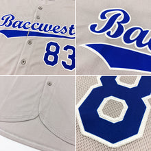 Load image into Gallery viewer, Custom Gray Navy-White Authentic Baseball Jersey
