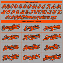 Load image into Gallery viewer, Custom Gray Orange-Black Authentic Baseball Jersey
