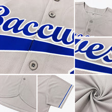 Load image into Gallery viewer, Custom Gray Black-Crimson Authentic Baseball Jersey
