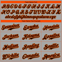 Load image into Gallery viewer, Custom Gray Black-Orange Authentic Baseball Jersey
