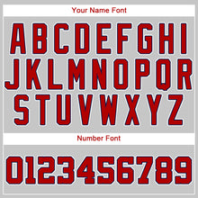 Load image into Gallery viewer, Custom Gray Red-Navy Authentic Baseball Jersey

