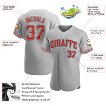 Load image into Gallery viewer, Custom Gray Red-Black Authentic Baseball Jersey
