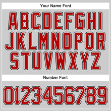 Load image into Gallery viewer, Custom Gray Red-Black Authentic Baseball Jersey

