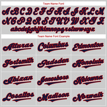 Load image into Gallery viewer, Custom Gray Red-Navy Authentic Baseball Jersey
