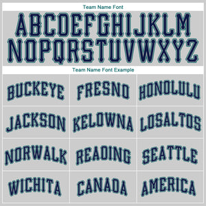 Custom Gray Navy-Teal Authentic Baseball Jersey