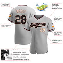 Load image into Gallery viewer, Custom Gray Black-City Cream Authentic Baseball Jersey

