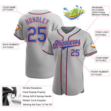 Load image into Gallery viewer, Custom Gray Royal-Red Authentic Baseball Jersey
