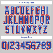 Load image into Gallery viewer, Custom Gray Royal-Red Authentic Baseball Jersey
