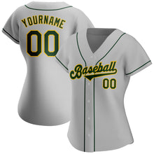 Load image into Gallery viewer, Custom Gray Green-Gold Authentic Baseball Jersey
