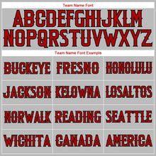 Load image into Gallery viewer, Custom Gray Red-Black Authentic American Flag Fashion Baseball Jersey

