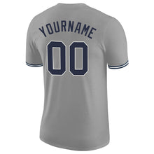 Load image into Gallery viewer, Custom Gray Navy-White Performance T-Shirt
