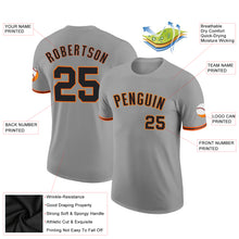 Load image into Gallery viewer, Custom Gray Black-Orange Performance T-Shirt
