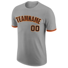 Load image into Gallery viewer, Custom Gray Black-Orange Performance T-Shirt
