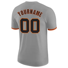 Load image into Gallery viewer, Custom Gray Black-Orange Performance T-Shirt
