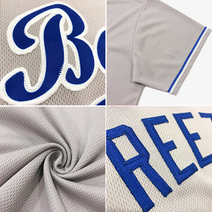 Custom Gray Kelly Green-White Authentic Throwback Rib-Knit Baseball Jersey Shirt